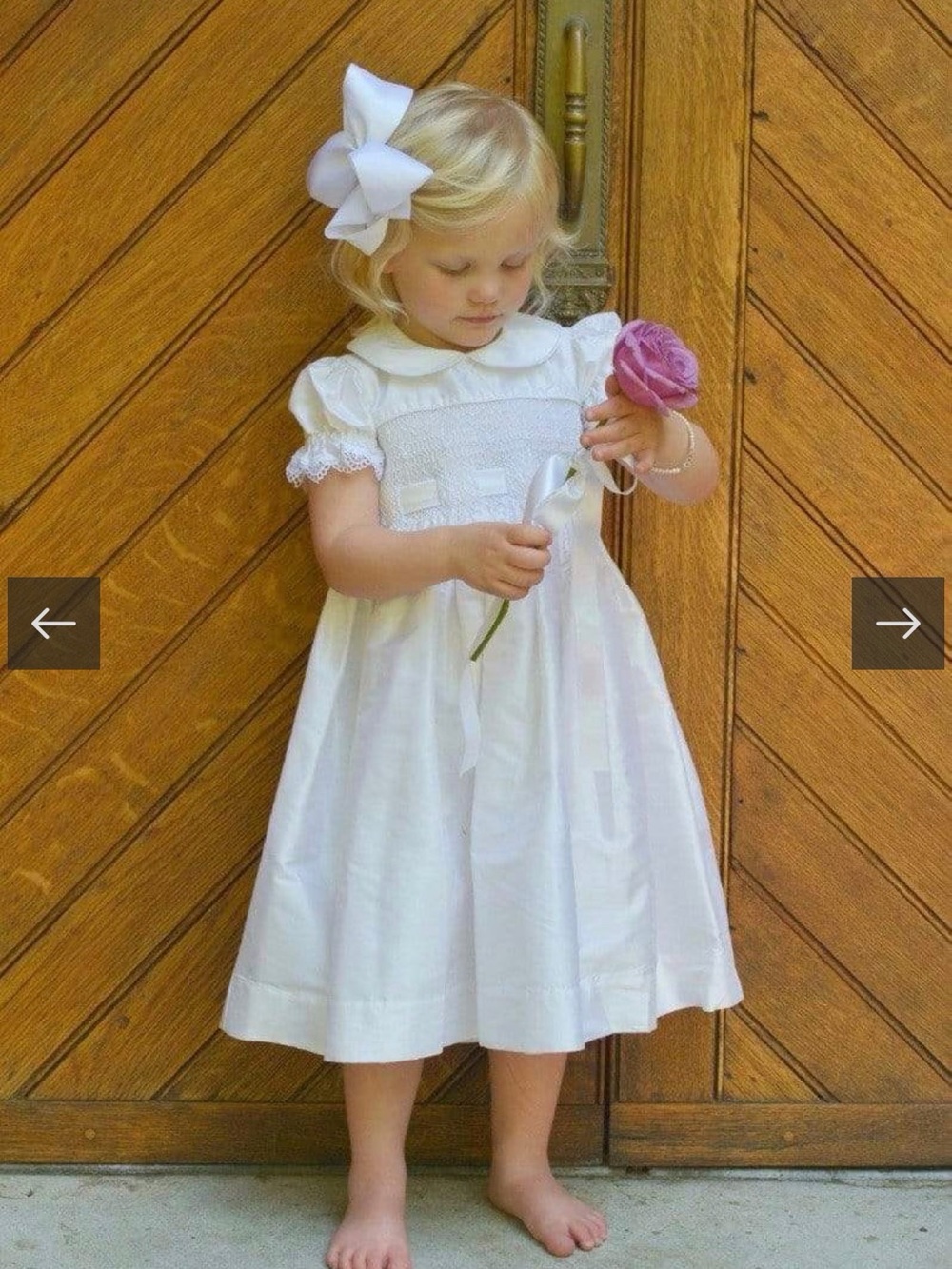Strasburg MaryBella Smocked Silk Flower Girl Dress